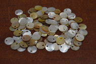 100 Pcs Golden Mother of Pearl Shell Charms 6mm