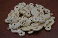 25 Pcs Carved Starfish Buffalo Bone Charm Pendants