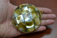 Golden Mother of Pearl Shell Trinket Box Coin Purse