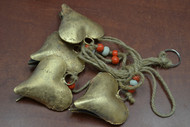4 Pcs Handmade Heart Rusty Metal Iron Bell Hanger 3 1/4"