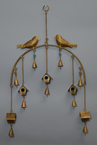 Bird House Rusty Metal Bells Windchime
