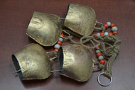 4 Pcs Handmade Rusty Metal Iron Bell Hanger 3 1/2"