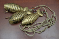 3 Pcs Handmade Fish Rusty Metal Iron Bell Hanger 5"