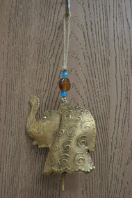 Handmade Elephant Rusty Metal Iron Bell Hanger 5"