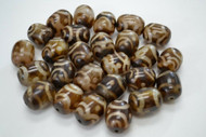80 Pcs Swirl Brown Resin Plastic Tube Beads 1"