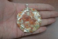 Red Abalone Shell Shell Head Black Back Pendant