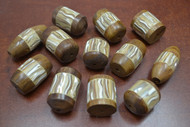 12 Pcs Assort Brown Mother of Pearl Shell Wood Beads