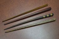 4 Pcs Carved Wood Hairsticks 7"