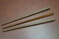 3 Pcs Carved Brown Wood Hairsticks 7"