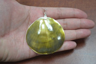 Brown Golden Mother Of Pearl Shell Pendant 2 1/2"