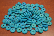 Dyed Aqua Blue Buffalo Bone Round Beads 15mm