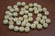 Ivory Brown Carved Stripe Bone Round Beads 8mm