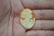 Vintage Lady Carved Cameo Shell Unset Pendant