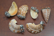 6 Pcs Assort Red Cameo Silver Plated Brass Capped Pendants