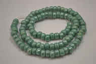 100 Pcs Emerald Green Pony Crow Glass Beads