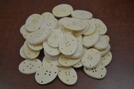 50 Pcs Light Brown Oval Bone Sewing Buttons 1 1/4"