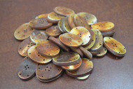 50 Pcs Brown Oval Bone Sewing Buttons 1 1/4"