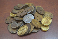 50 Pcs Dark Brown Oval Bone Sewing Buttons 1 1/4"