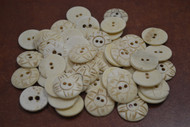 50 Pcs Stripe Round Brown Bone Sewing Buttons 1"