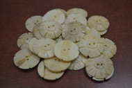 50 Pcs Flower Circle Round Brown Bone Sewing Buttons 1 1/4"