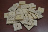 50 Pcs Flower Square Brown Buffalo Bone Sewing Buttons 1"