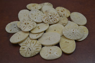 50 Pcs Flower Oval Round Brown Buffalo Bone Sewing Buttons 1 1/4"