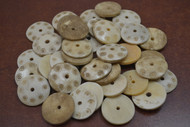 50 Pcs Swirl Round Brown Buffalo Bone Sewing Buttons 1"