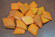 50 Pcs Diamond Orange Buffalo Bone Sewing Buttons 1 3/4"