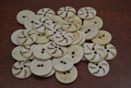 100 Pcs Stripe Round Brown Buffalo Bone Sewing Buttons 3/4"