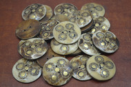 50 Pcs Swirl Round Brown Buffalo Bone Sewing Buttons 1 1/4"