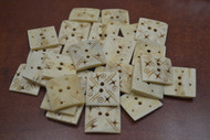 50 Pcs Stripe Square Brown Buffalo Bone Sewing Buttons 1"