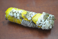White Sinuata + Yellow Pellet Sage Smudge Bundle 4"