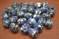 80+ Pcs Oval Tube Blue Lampwork Glass Beads
