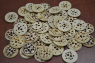 100 Pcs Stripe Brown Round Buffalo Bone Sewing Buttons 20mm