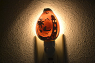 Hand Carved Purple Lighthouse Cowrie Shell Nightlight