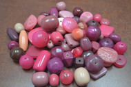 200 Pcs Assort Pink Resin Plastic Beads 1/2" - 1 1/4"