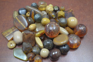 200 Pcs Assort Amber Resin Plastic Beads 1/2" - 1 1/4"