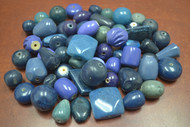 200 Pcs Assort Blue Resin Plastic Beads 1/2" - 1 1/4"