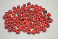 Dyed Red Round Buffalo Bone Beads 6mm