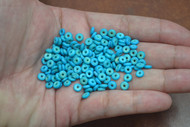Dyed Blue Round Buffalo Bone Beads 5mm