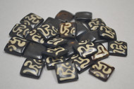 50 Pcs Chocolate Brown Square Buffalo Bone Charm 5/8"