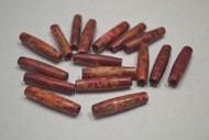 Dyed Red Buffalo Bone Tube Beads 1"