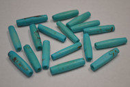 Dyed Blue Turquoise Buffalo Bone Tube Beads 1"