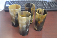 4 Cups - Dark Honey Buffalo Horn Medieval Drinking Ale Cup 5"