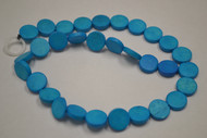 Dyed Blue Round Circle Buffalo Bone Round Beads 14mm