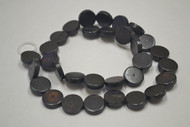 Dyed Chocolate Brown Round Circle Buffalo Bone Beads 14mm