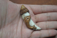Brown Carved Tiger Cowrie Dolphin Pendant