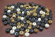 250 Pcs Mix Brown Stripe Buffalo Bone Beading Beads 10mm