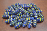 60+ Pcs Dark Blue Tube Lampwork Glass Beads