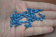 Dyed Dark Blue Tube Buffalo Bone Beads 4mm